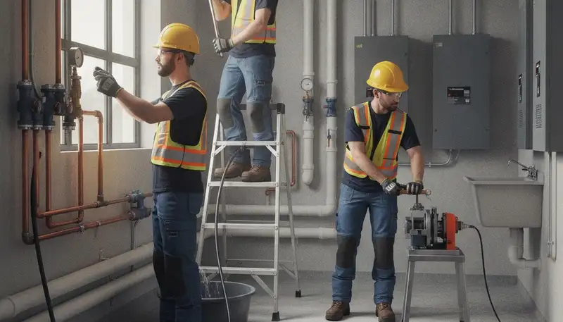 Emergency plumber repairing a burst pipe in Baltimore, MD for fast home leak response