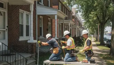 Baltimore, MD plumber repairing a leaking pipe for residential plumbing service
