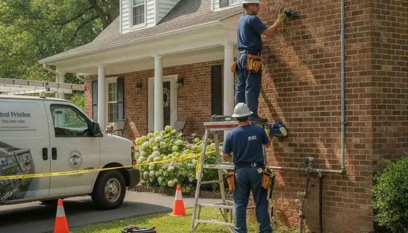 Baltimore, MD plumber repairing a residential leak for plumbing service