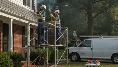 Baltimore, MD plumber repairing a leaking pipe for a local plumbing service