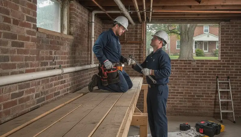 Baltimore, MD plumber repairing a residential leak for professional plumbing service