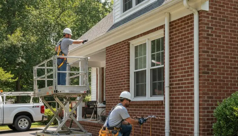Baltimore, MD plumber repairing a residential pipe for plumbing service