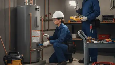 Baltimore, MD plumber repairing residential pipes for plumbing service call