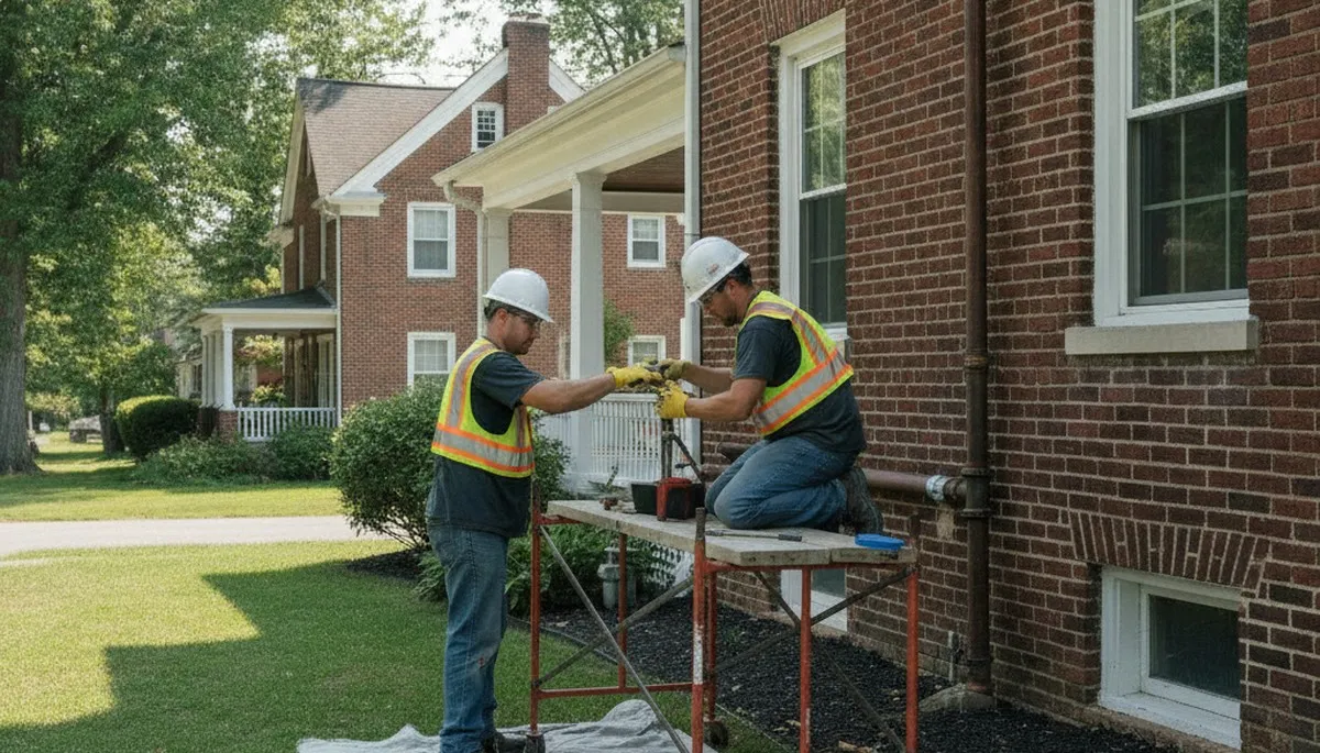 Baltimore, MD plumber repairing a leak for a plumbing service call