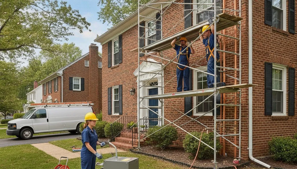 Baltimore, MD plumber repairing a residential pipe for a plumbing service call