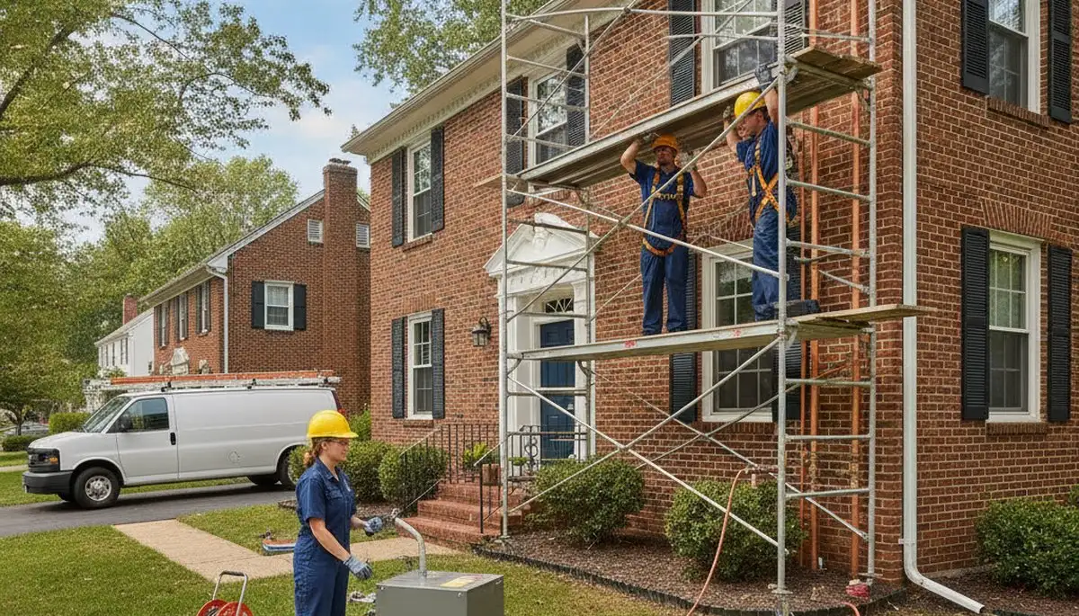 Baltimore, MD plumber repairing a residential pipe for a plumbing service call