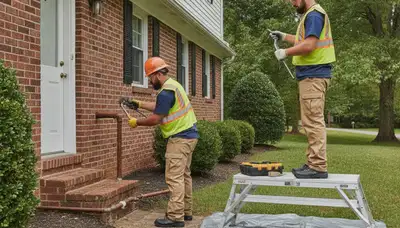 Baltimore, MD plumber repairing a residential pipe for fast plumbing service