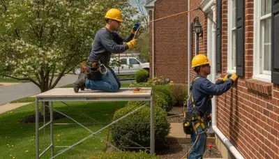 Baltimore, MD plumber inspecting a residential plumbing repair for leak service