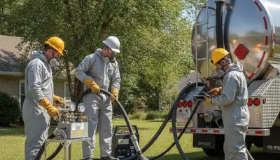 Baltimore, MD plumber cleaning a septic tank for reliable home sewer maintenance