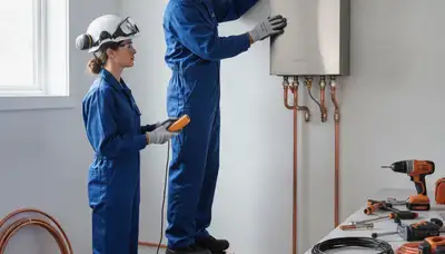 Tankless water heater repair in Baltimore, MD by On Call Plumbers for home service installation and maintenance