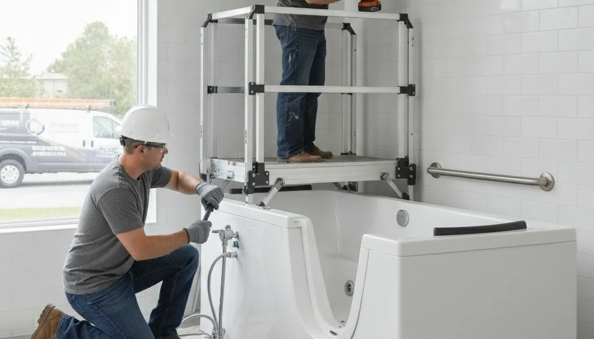 Walk-in tub installation for Baltimore, MD home by On Call Plumbers