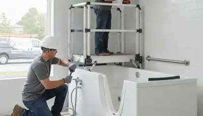 Walk-in tub installation for Baltimore, MD home by On Call Plumbers